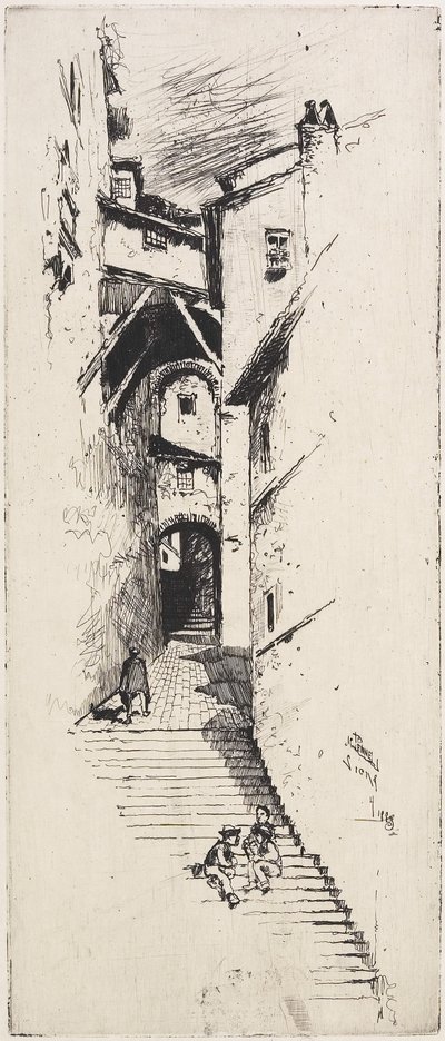 Calle de Escaleras, Siena, 1883 de Joseph Pennell